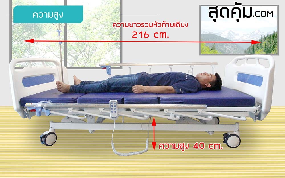 ถาดทานอาหาร เตียงผู้ป่วย 3 ไกร์